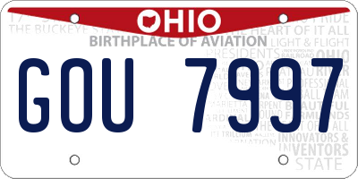 OH license plate GOU7997