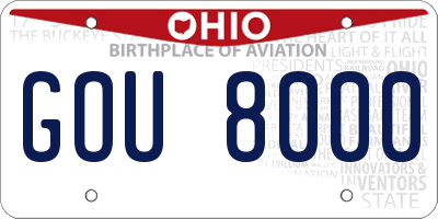 OH license plate GOU8000