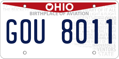 OH license plate GOU8011