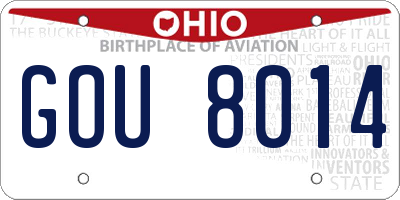 OH license plate GOU8014