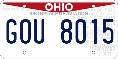OH license plate GOU8015