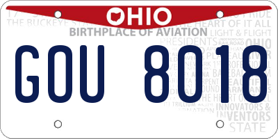 OH license plate GOU8018