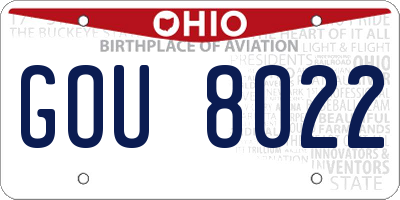 OH license plate GOU8022