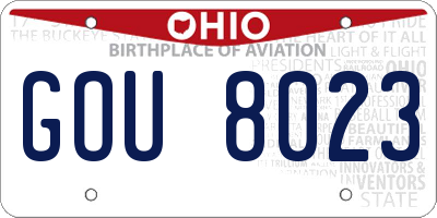 OH license plate GOU8023