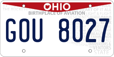 OH license plate GOU8027
