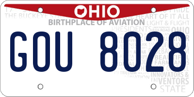 OH license plate GOU8028