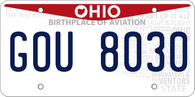 OH license plate GOU8030