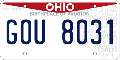 OH license plate GOU8031
