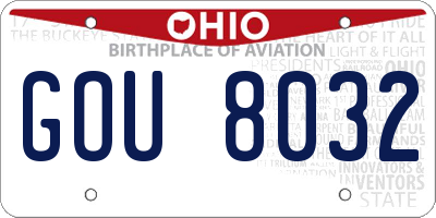 OH license plate GOU8032