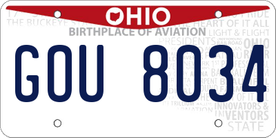 OH license plate GOU8034