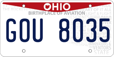 OH license plate GOU8035