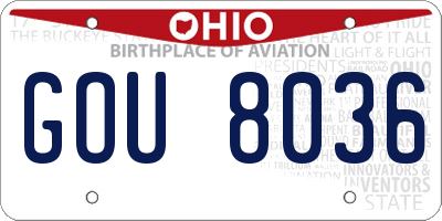 OH license plate GOU8036