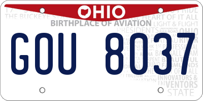OH license plate GOU8037