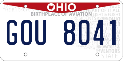 OH license plate GOU8041