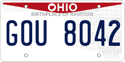 OH license plate GOU8042