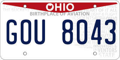 OH license plate GOU8043