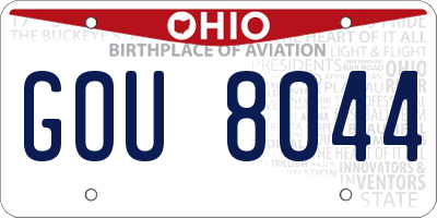 OH license plate GOU8044