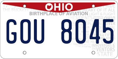OH license plate GOU8045
