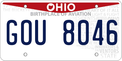OH license plate GOU8046