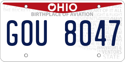 OH license plate GOU8047