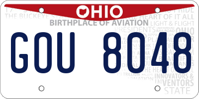 OH license plate GOU8048