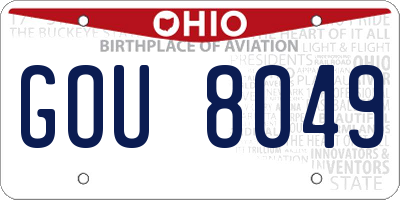 OH license plate GOU8049