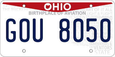 OH license plate GOU8050
