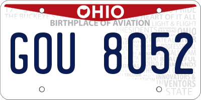 OH license plate GOU8052