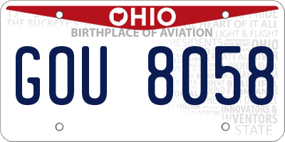 OH license plate GOU8058