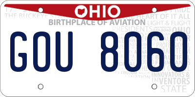 OH license plate GOU8060