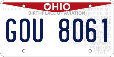 OH license plate GOU8061