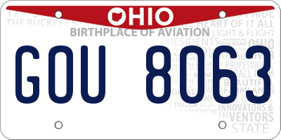 OH license plate GOU8063