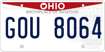OH license plate GOU8064
