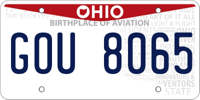 OH license plate GOU8065