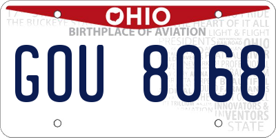 OH license plate GOU8068