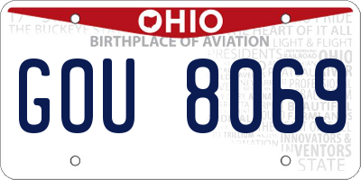 OH license plate GOU8069
