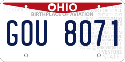 OH license plate GOU8071