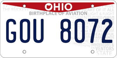 OH license plate GOU8072