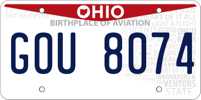 OH license plate GOU8074