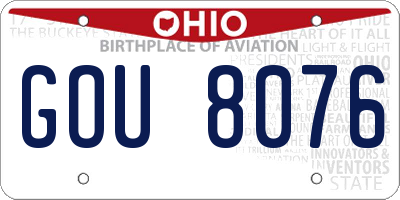 OH license plate GOU8076