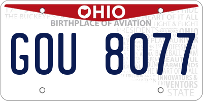 OH license plate GOU8077