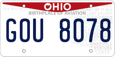 OH license plate GOU8078