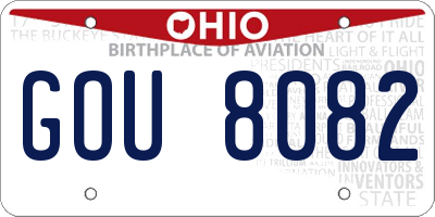 OH license plate GOU8082