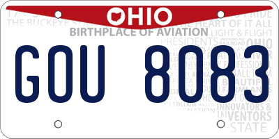 OH license plate GOU8083