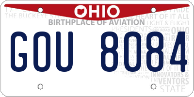 OH license plate GOU8084
