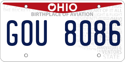 OH license plate GOU8086