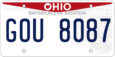 OH license plate GOU8087