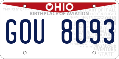 OH license plate GOU8093