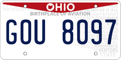 OH license plate GOU8097