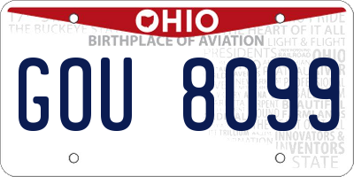 OH license plate GOU8099